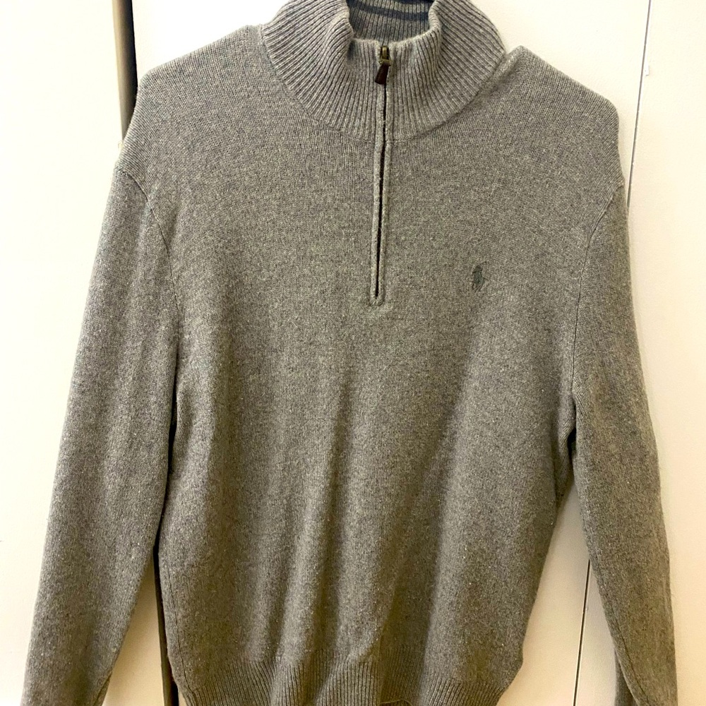 Men’s Grey Polo Ralph Lauren 1/4 Zip. Size Small